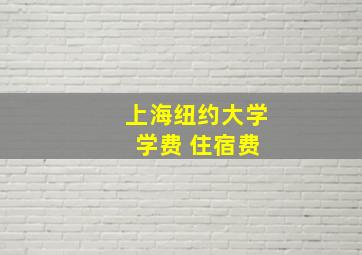 上海纽约大学 学费 住宿费